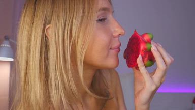 dragonfruit licking sucking tongue work tease ASMR