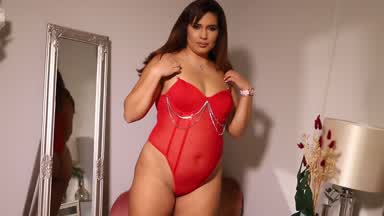 Watch me undress the red lingerie