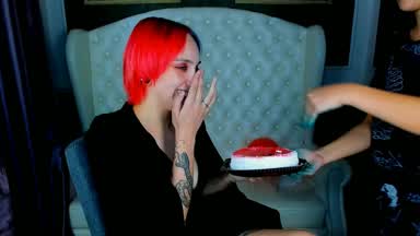 Birthday cake in the face!