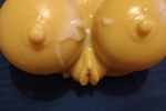 Cum on fake tits