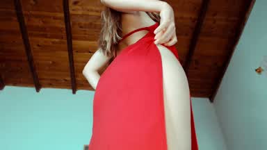 A long red dress