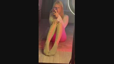 I tease you with my cute legs