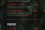Fan Club Tip Menu
