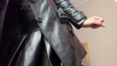 leather coat naked