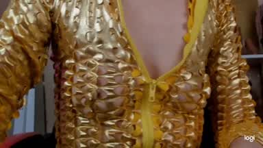 ♥Play nipples;dildo in pussy(doggy)♥