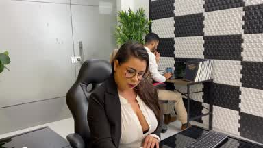 I masturbate and fuck myself in my boss's chair