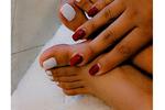 white and red passion on my nails