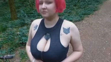 Unbuttoning my top in the woods 🍃