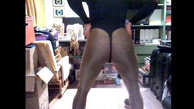 Shiny Tan Pantyhose + leotard SHOWOFF hot