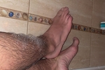 My wet feet in the bathroom😈