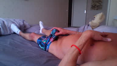 Just a little teasing, hard cock, no cum.