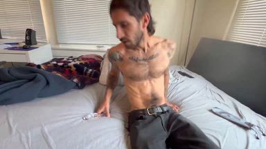 First time trying glass ribbed dildo