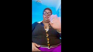 BBW MILF Ebony Step-Mom in Glasses BJ