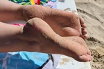 Sandy beach feet