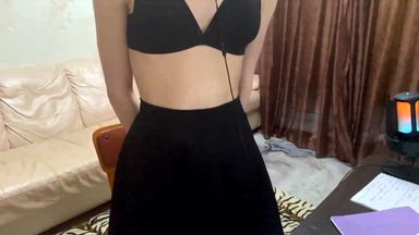 Sexy Playing In Skirt