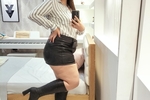 Hot secretary setting fire!