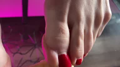 I'm crushing a banana with my feet