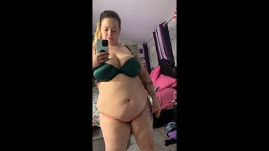 Masturbating in full length mirror