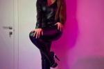 latex poses high heels