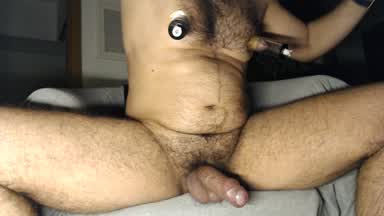 Pumping nipples & Huge cum