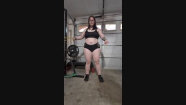 Exercising in tiny booty shorts