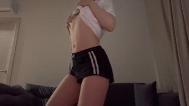 Teasing you in little shorts