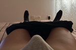 No underwear + masturbatiion + cum