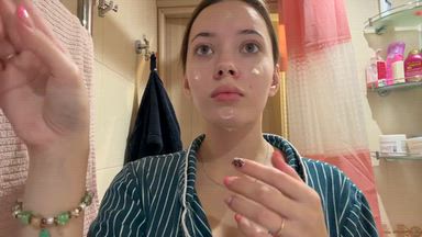 doing my skincare to make my skin glow
