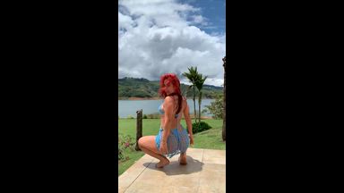 Shaking your booty in front of a nice view