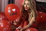 V-Day sexy pics red and white dress