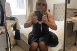 Pretty black dress stockings and heels