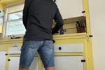 william — Red undies in the kitchen