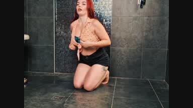 playful lady on her knees