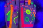 Neon Painted Feet pics