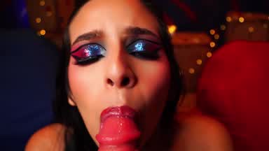 Point of view of incredible blowjob
