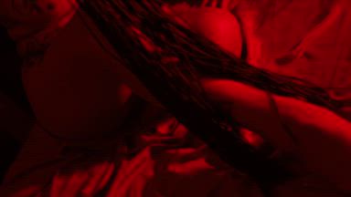Fiery silhouette in red