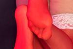 perfect red nylon feet