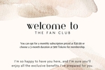 The Fan Club: perks for join