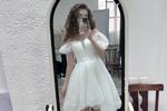 Trying on a dress