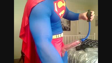 Penis pump as superman