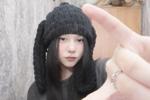 cute girl in a hat with ears