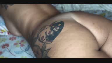 Shaking my booty lying on the bed