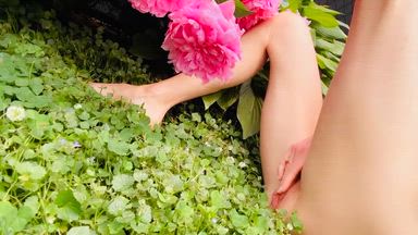 Squirting on my peony flowers 🌸