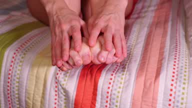 Some footjob and missionary, ending on her feet