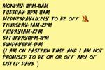 Camming Schedule 🔈