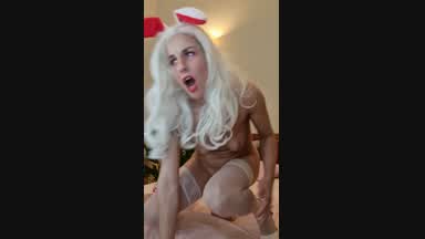 bunny rides a big dildo🔥
