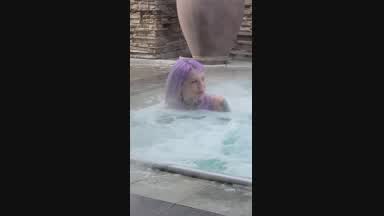 Winter Rooftop Hot-Tub Plunge ~