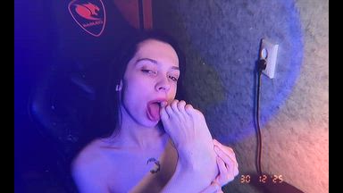 Sloppy toe sucking