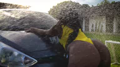 Washing my car and twerking