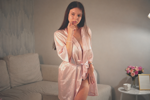 Pink robe for a cozy evening with you